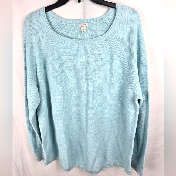 L.L. Bean Teal Blue Crew Neck Long Sleeve Sweater Sz 2X - Picture 1 of 8